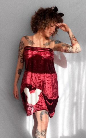 Vestido velvet bunny